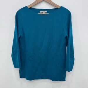 Hobbs London green blue Boatneck Sweater Small Coastal Nantucket vibes